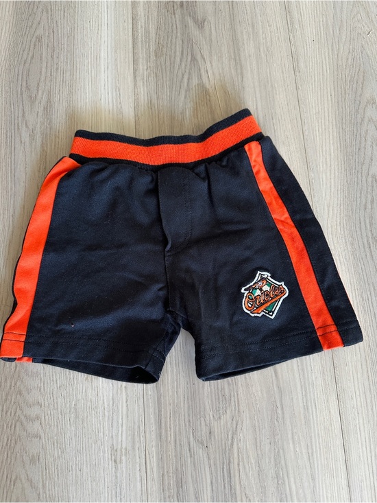 Other - Black and Orange Kids Athletic Shorts with Contrast Side Stripes